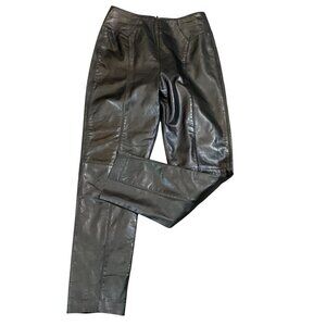 Vintage Verducci High Rise Leather Retro Pant Sz 28x28" Black #310i